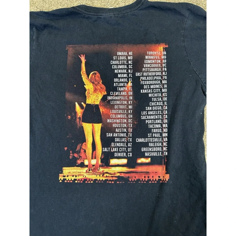 Taylor Swift The Red Tour T-Shirt Sz M Black Double Sided Tour Schedule 2013 EUC - Picture 7 of 7
